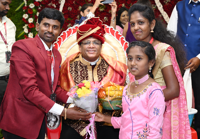 Bro Andrew Richard celebrates his 60th Birthday with grandneur amidst a large number of devotees here on Sunday, 16th, 2023, at Grace Ministry Prayer Centre Budigere in Bangalore with a myriad of wishes.